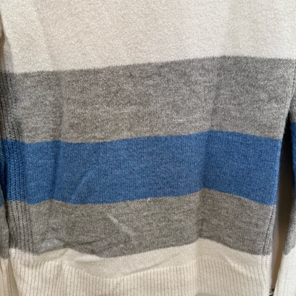 GAP Brushed Turtleneck Pullover WOOL Blend Blue Gray White Sweater Small S - Picture 7 of 9